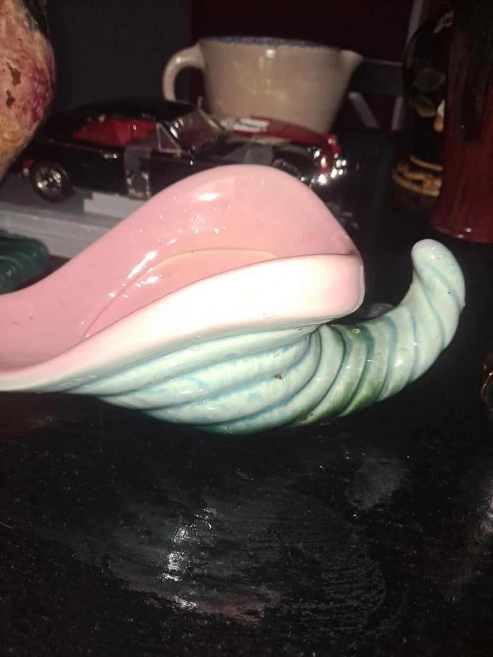 vintage hull cornucopia planter glass dish